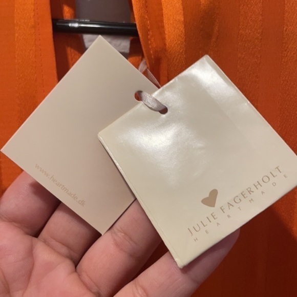 NWT Heartmade by Julie Fagerholt Silk Hylin Dress Orange - Picture 11 of 16